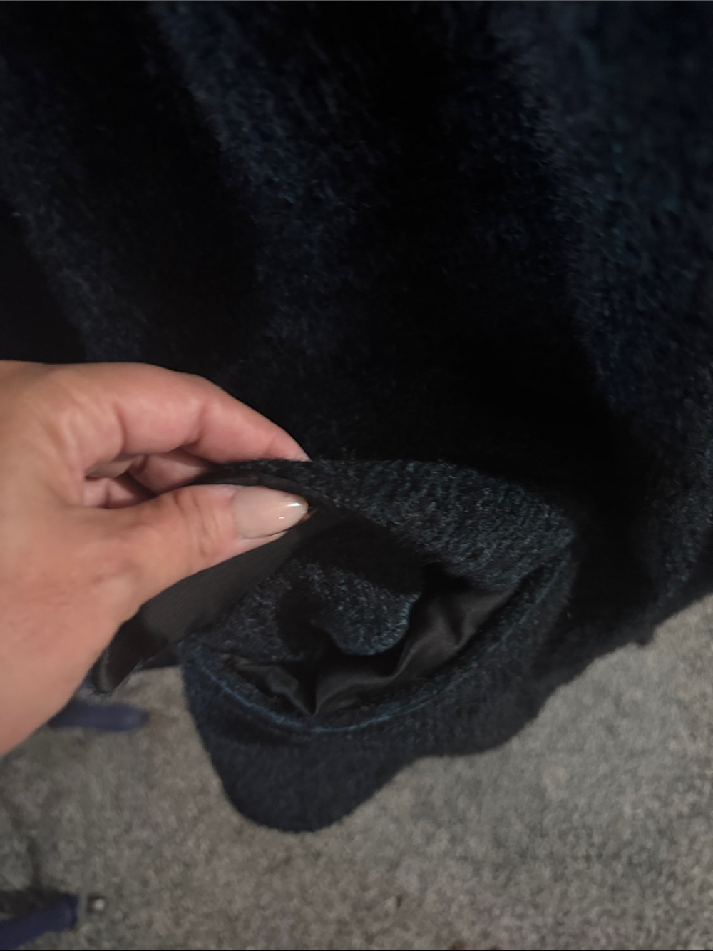 Forest Green Winter Coat with Colorful Faux Fur Collar - Picture 4 of 7